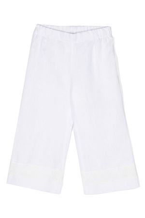 Pantaloni in lino bianco LA STUPENDERIA KIDS | TJPN76D01.